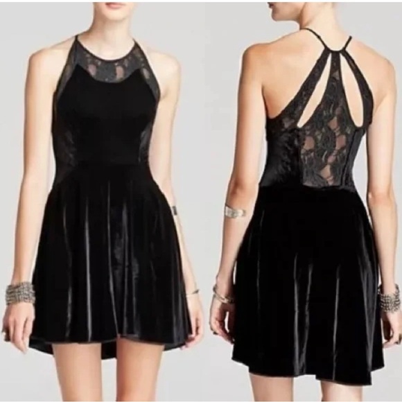 Free People stretch Velvet Dress size S - Picture 1 of 7
